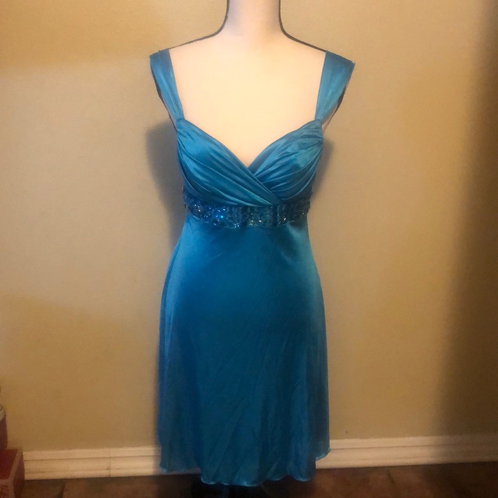 Teal Blue Mini Dress